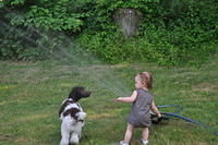 Hans and the Girls in the Sprinkler